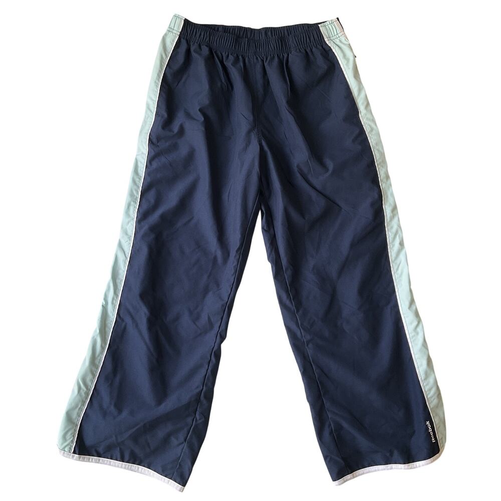 Reebok Youth Boy Activewear Pants L Navy Sweatpants Logo 25" Inseam & 28” Waist